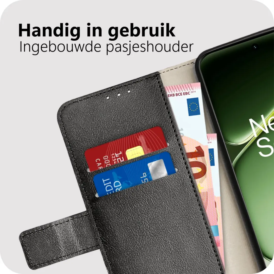 Just in Case Bookcase Classic MON2923CW1 Hoesje - OnePlus Nord 6 - 2 Pasjes - Zwart