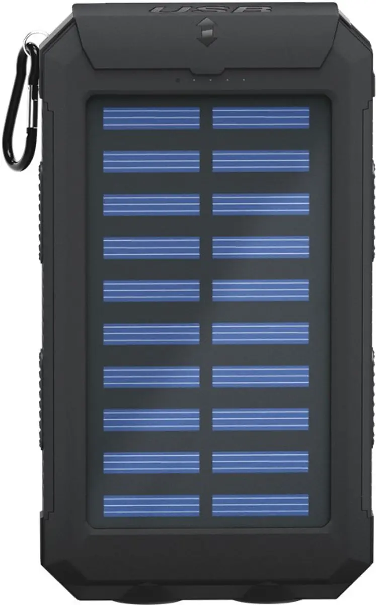 Goobay 49216 Solar Powerbank 8000mAh - 2x USB-A 2A - Zwart