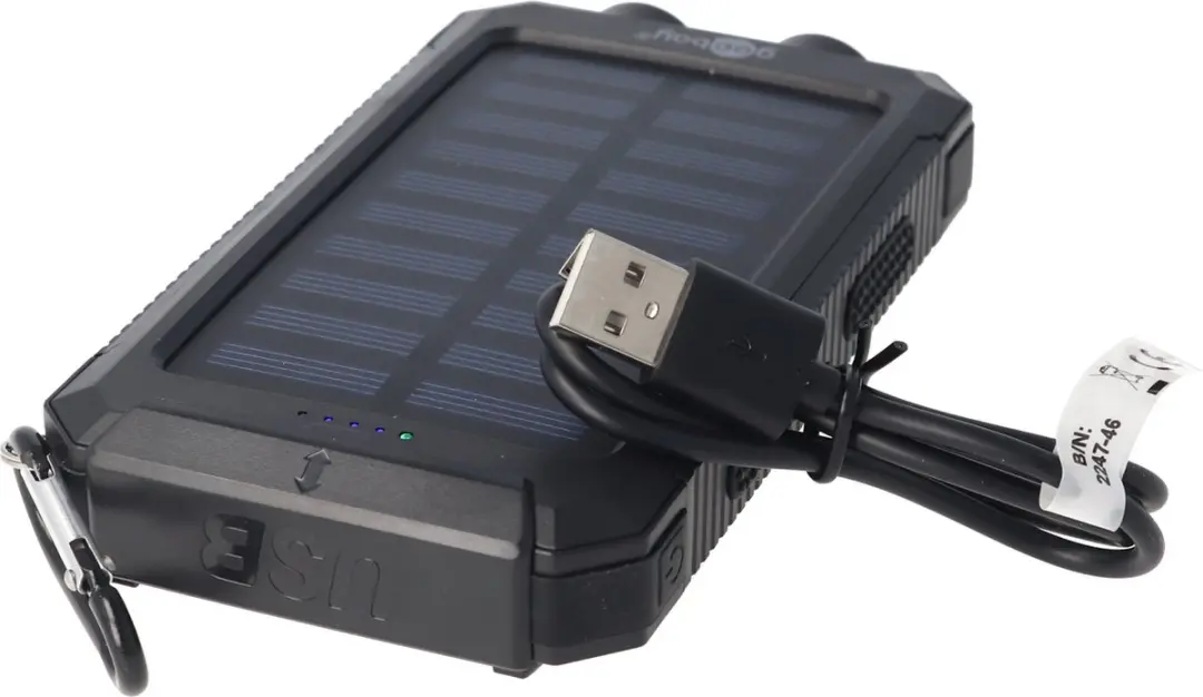 Goobay 49216 Solar Powerbank 8000mAh - 2x USB-A 2A - Zwart