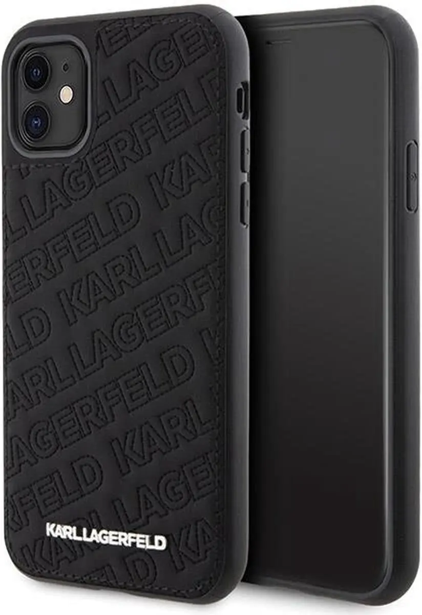 Karl Lagerfeld Quilted K Pattern Hoesje iPhone 11/Xr - Zwart - afbeelding 3 van 4