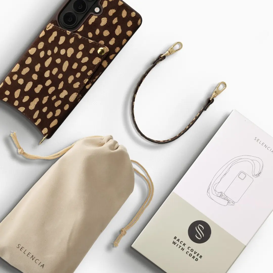 Selencia Hoesje Samsung Galaxy S25 - Real Leather Backcover Fawn Chic