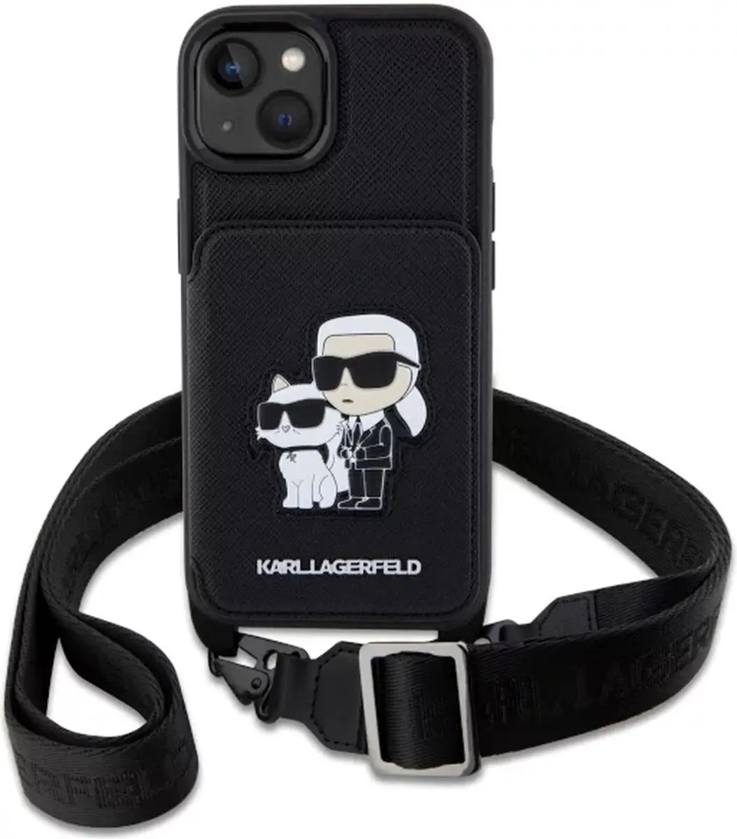 Karl Lagerfeld KLHCP14SCSAKCPMK iPhone Hoesje - 2 Stuks - Zwart
