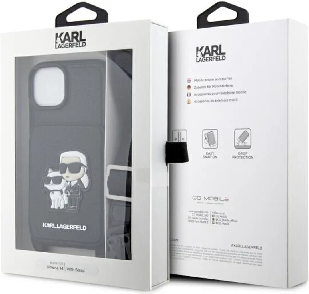 Karl Lagerfeld KLHCP14SCSAKCPMK iPhone Hoesje - 2 Stuks - Zwart