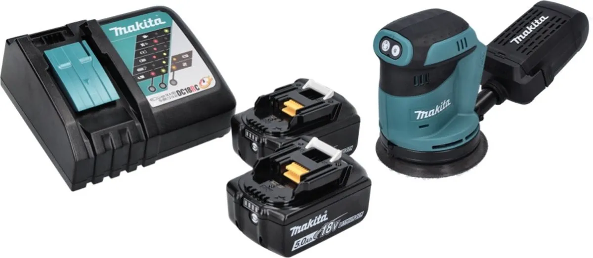 Makita DBO 180 RT Excentrische Schuurmachine 125mm - 18V - 2x 5,0Ah