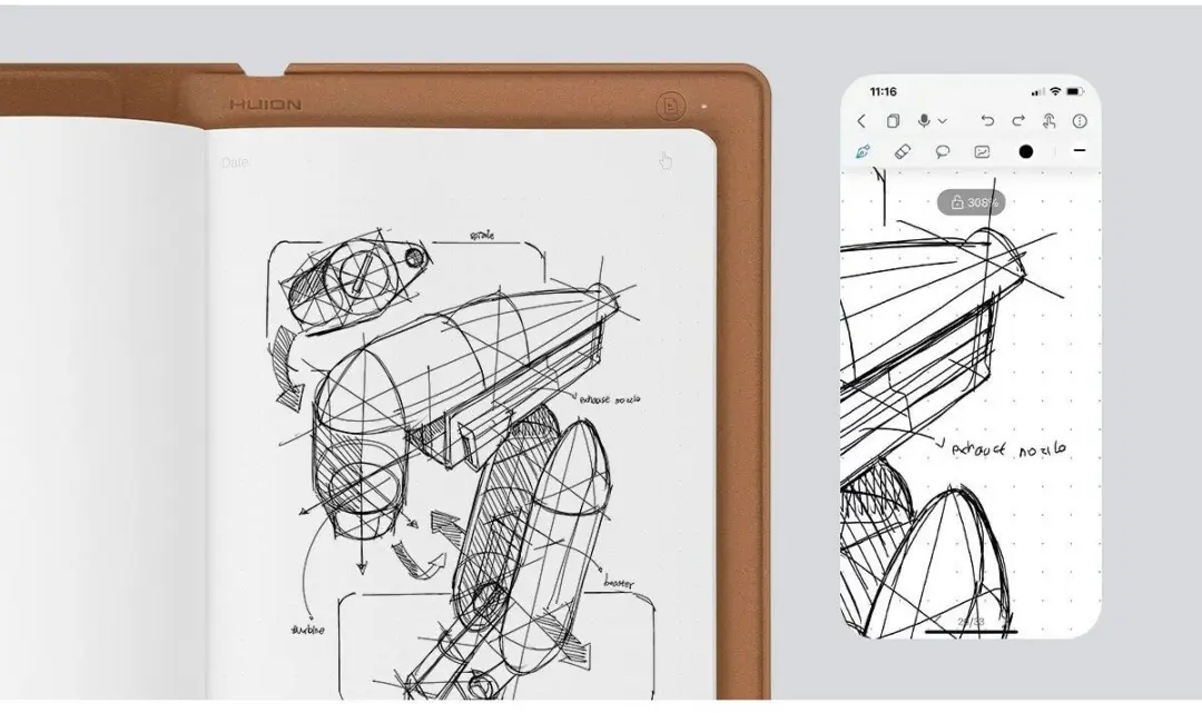 Huion Note X10 Grafische Tablet 10 inch - Brons - Draadloos - afbeelding 6 van 6