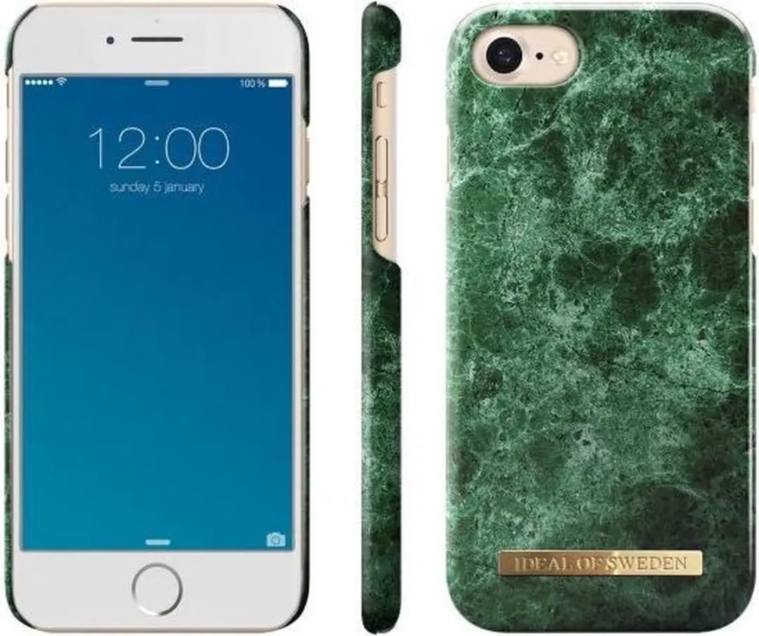 iDeal of Sweden Fashion Case iPhone 8/7/6/6s/SE - Groen Marble - afbeelding 2 van 4