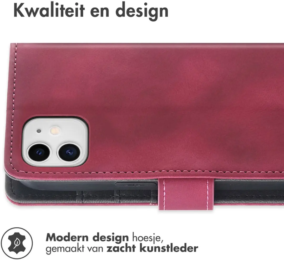 Imoshion Hoesje iPhone 11 Bookcase Rood - 3 Pasjes - afbeelding 6 van 6