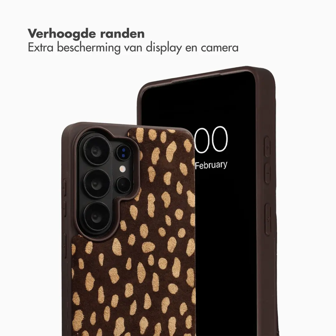 Selencia Hoesje Samsung Galaxy S26 Ultra - Real Leather Backcover Fawn Chic