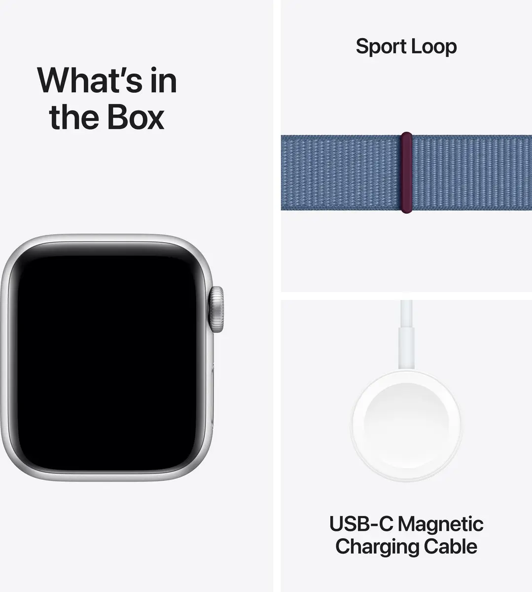 Apple Watch SE 40mm Zilverkleurig - Blauwe Sport Loop