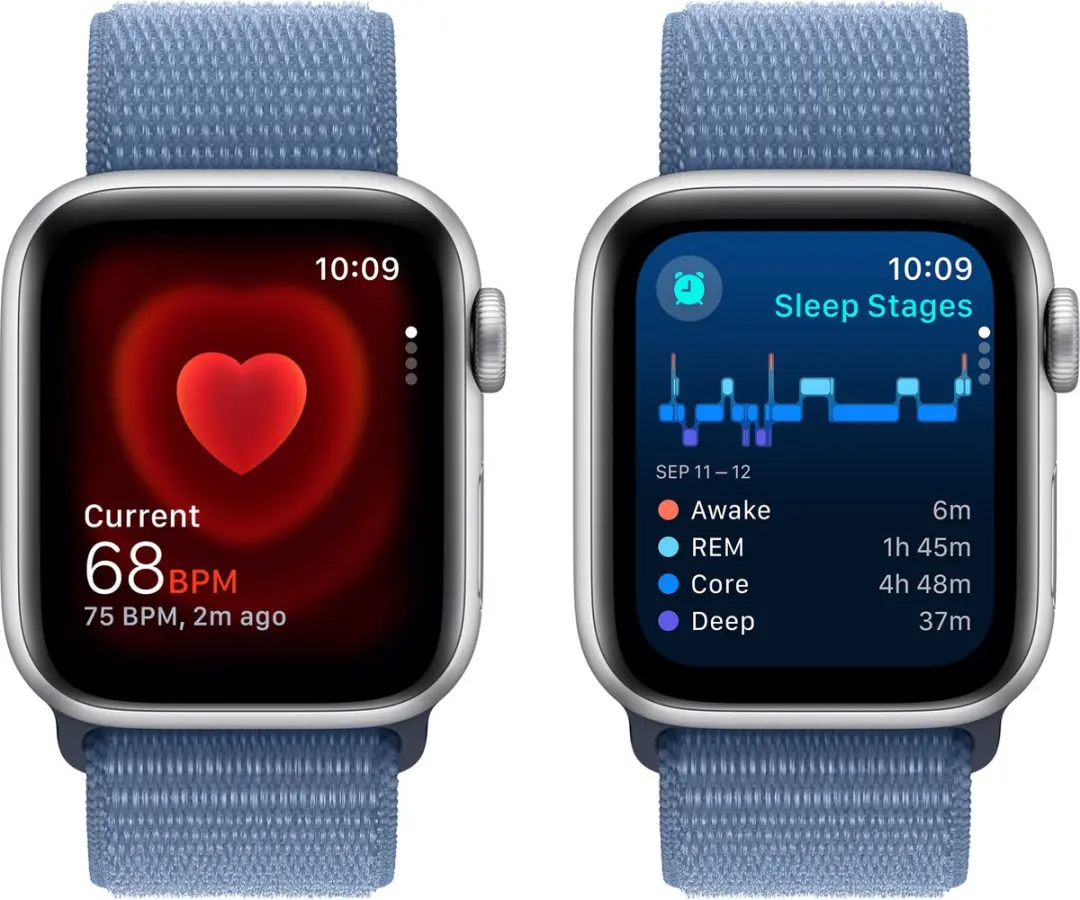 Apple Watch SE 40mm Zilverkleurig - Blauwe Sport Loop
