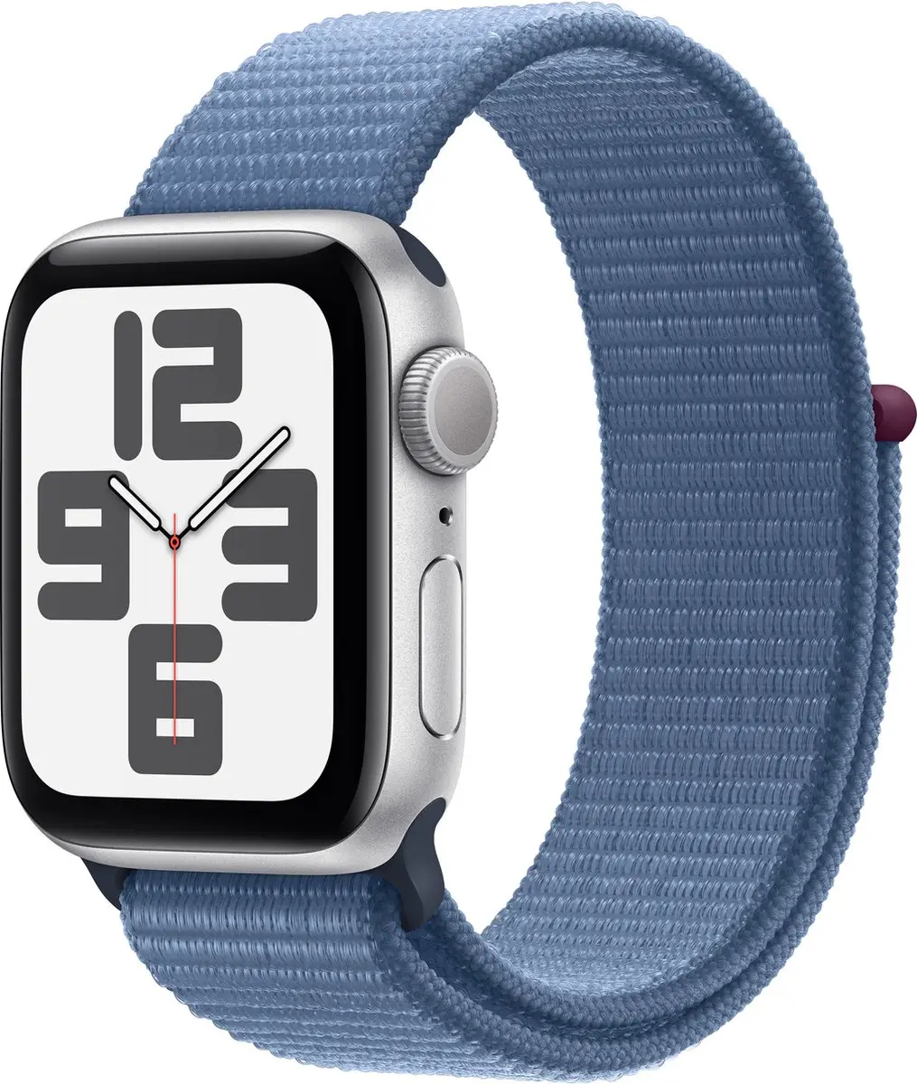 Apple Watch SE 40mm Zilverkleurig - Blauwe Sport Loop