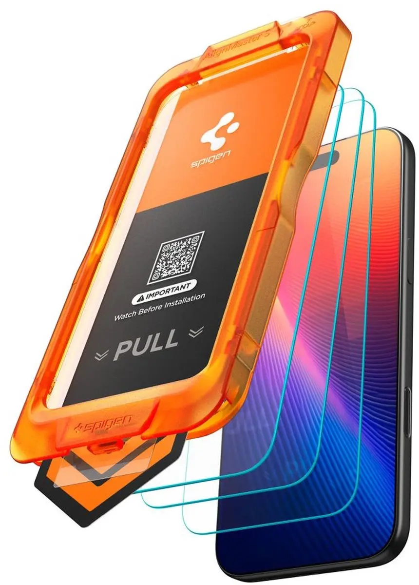Spigen Glas.tR AlignMaster Slim 1034258 Glasbeschermers - iPhone 17 - 3 Stuks - Transparant