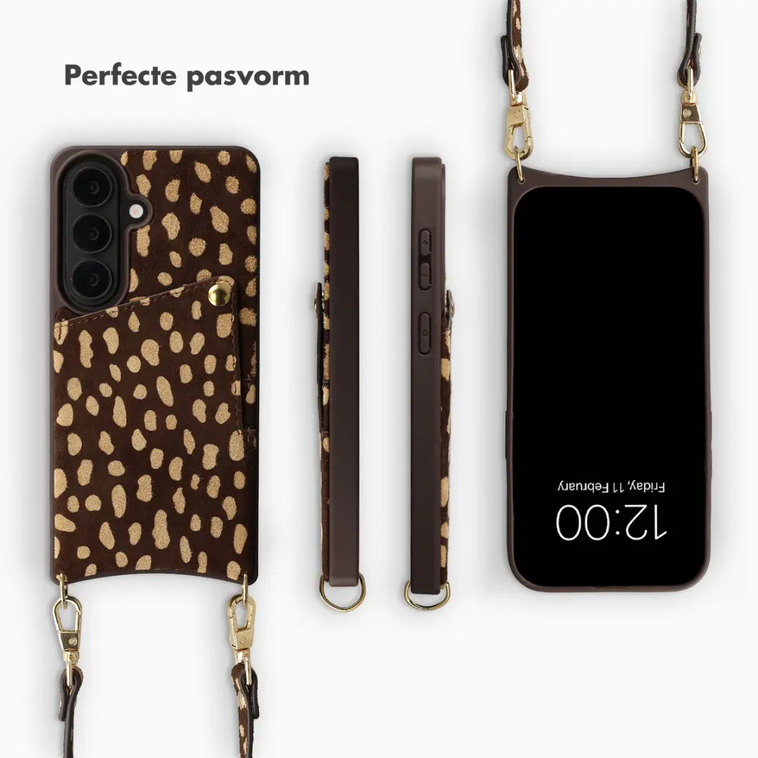 Selencia Hoesje Samsung Galaxy S26 - Real Leather Backcover Fawn Chic