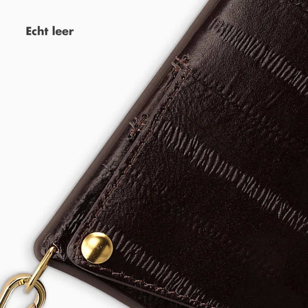 Selencia iPhone 17 Hoesje - Donkerbruin Leder - 2 Pasjes