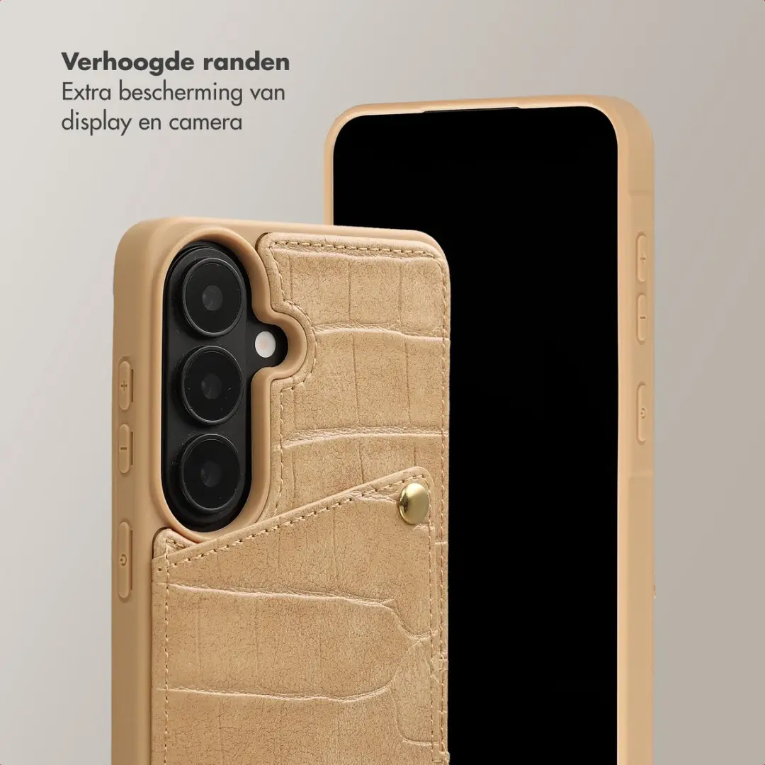 Selencia Croco Backcover Samsung Galaxy S26 - 2 Pasjes - Toasted Almond