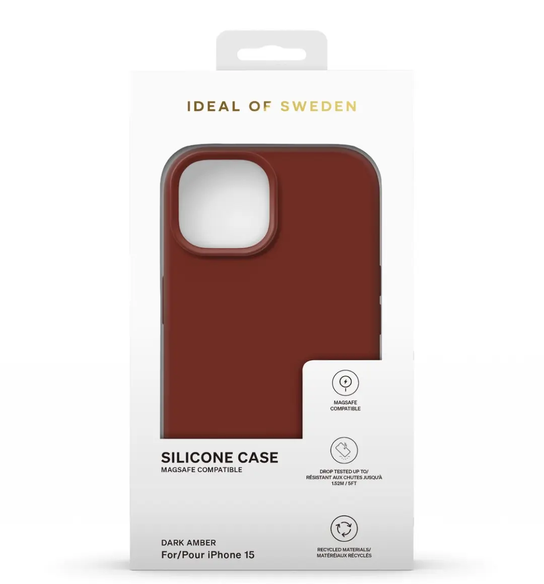 iDeal of Sweden Silicone Case MagSafe iPhone 15 Dark Amber - IDSICMS-I2361-489 - afbeelding 5 van 6