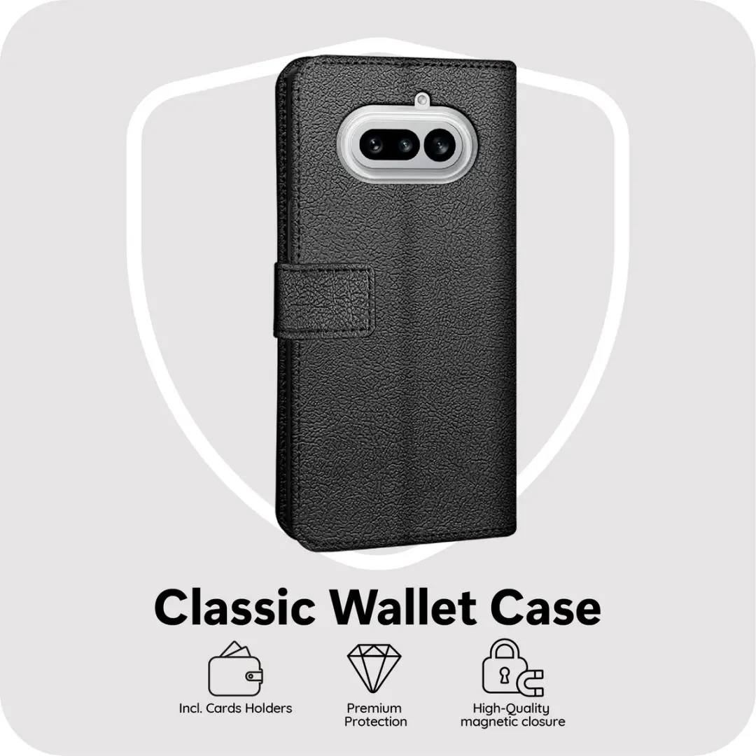 Just in Case Bookcase Classic MNT2903CW1 Hoesje - Nothing Phone (4a) - 2 Pasjes - Zwart
