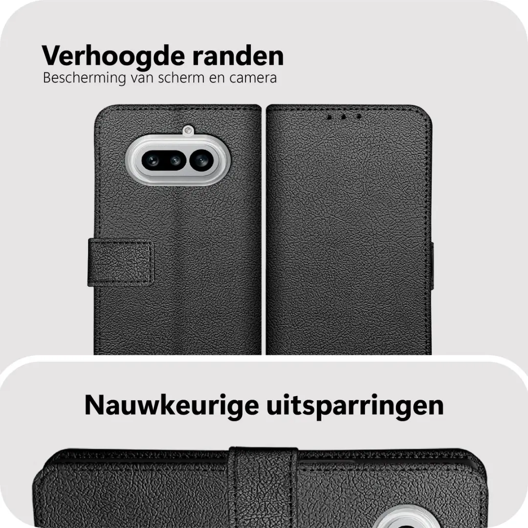 Just in Case Bookcase Classic MNT2903CW1 Hoesje - Nothing Phone (4a) - 2 Pasjes - Zwart - afbeelding 6 van 6