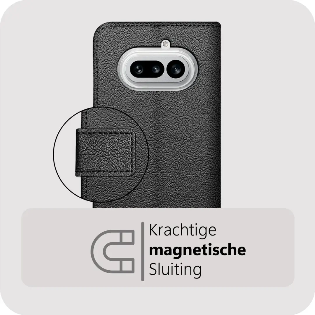 Just in Case Bookcase Classic MNT2903CW1 Hoesje - Nothing Phone (4a) - 2 Pasjes - Zwart