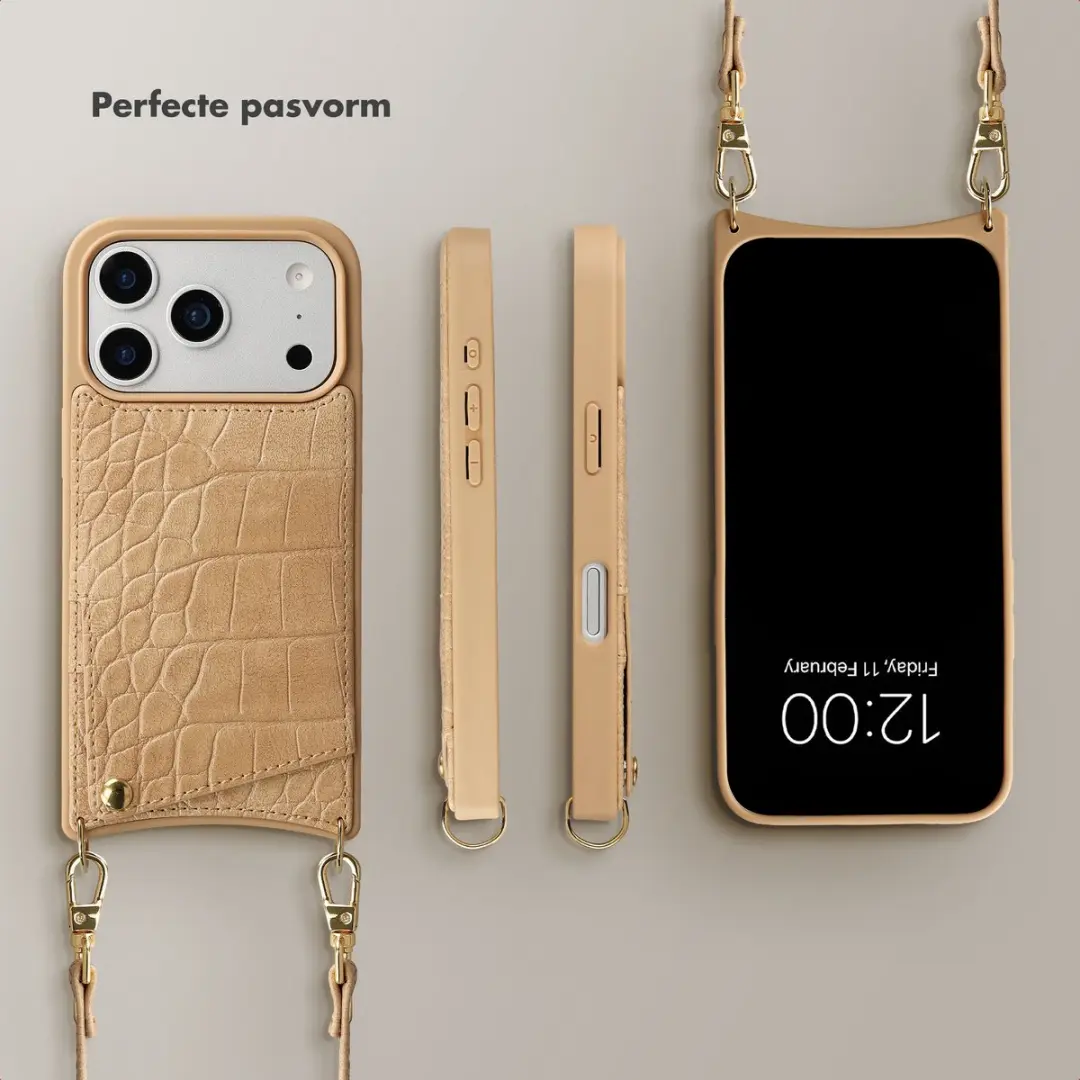 Selencia Croco Backcover iPhone 17 Pro - Toasted Almond