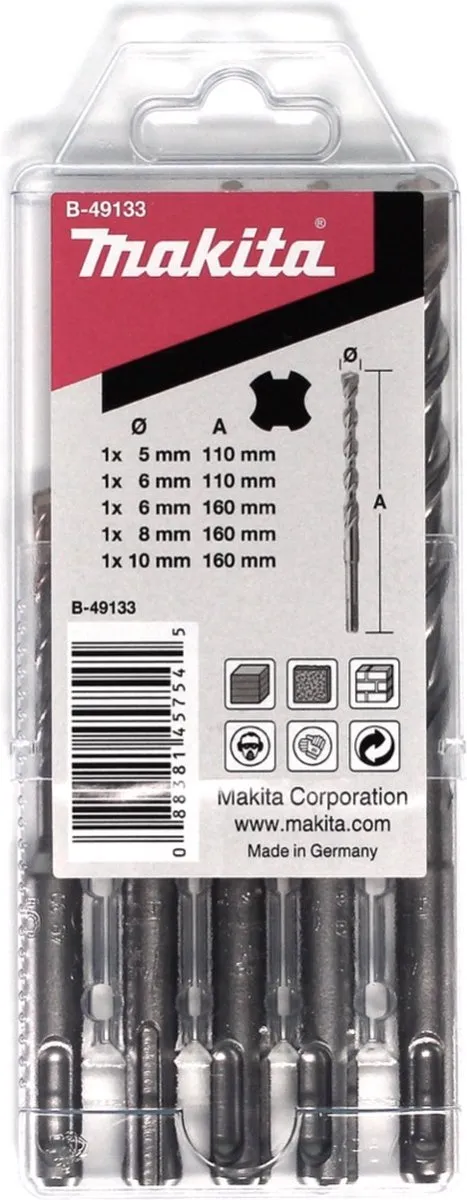 Makita SDS-Plus Boren Set B-49133 - 5 Stuks