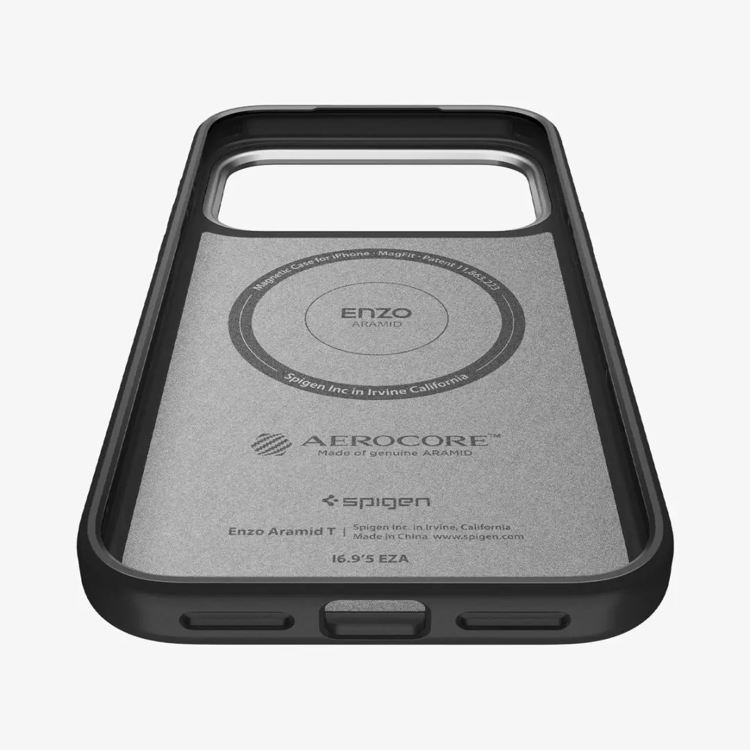 Spigen Enzo Aramid Hoes iPhone 17 Pro - Carbon - MagSafe