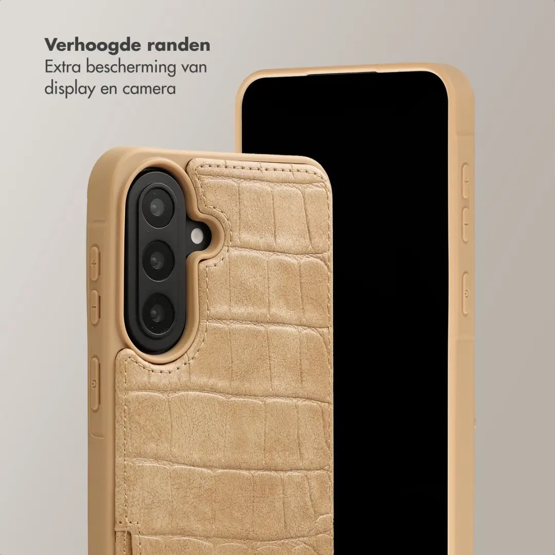 Selencia Croco Backcover Samsung Galaxy A57 - 2 Pasjes - Toasted Almond