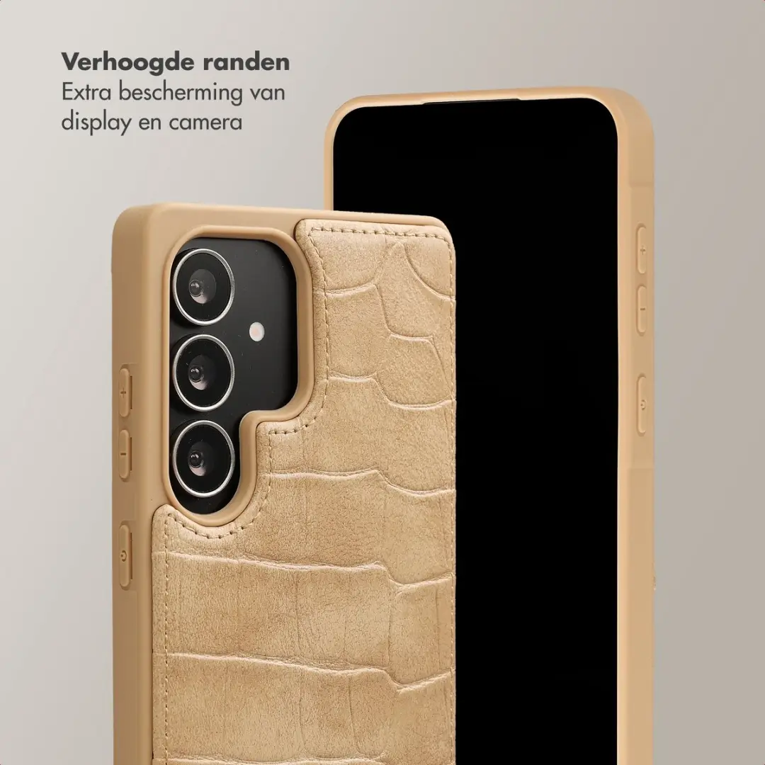 Selencia Croco Backcover Hoesje S25 Ultra - Toasted Almond
