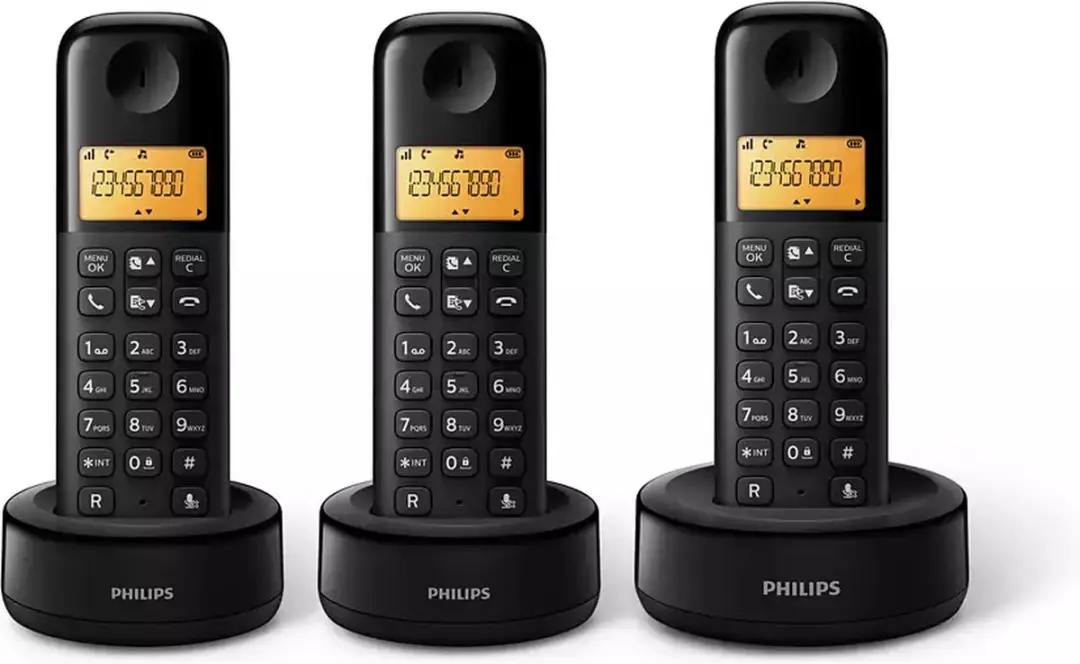 Philips D1603B/01 Draadloze DECT-Telefoon - 3 Handsets Zwart