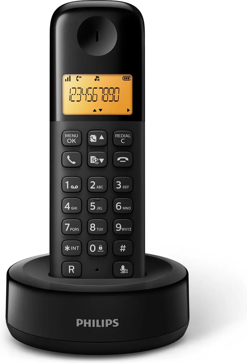 Philips D1603B/01 Draadloze DECT-Telefoon - 3 Handsets Zwart - afbeelding 5 van 6