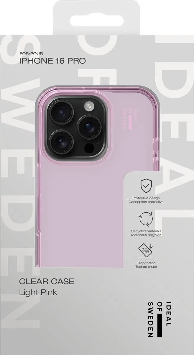 iDeal of Sweden Clear Case iPhone 16 Pro - Roze