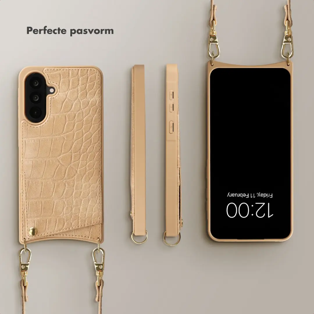 Selencia Croco Backcover Hoesje Samsung Galaxy A36/A56 - Toasted Almond