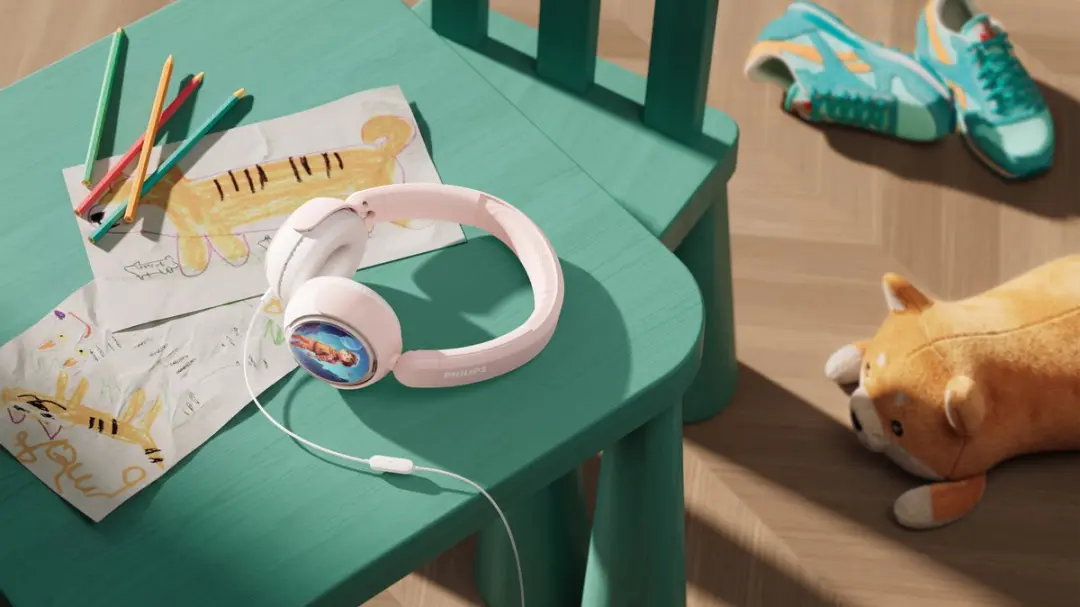 Philips TAK2000 Kinderkoptelefoon - Lichtroze/Wit