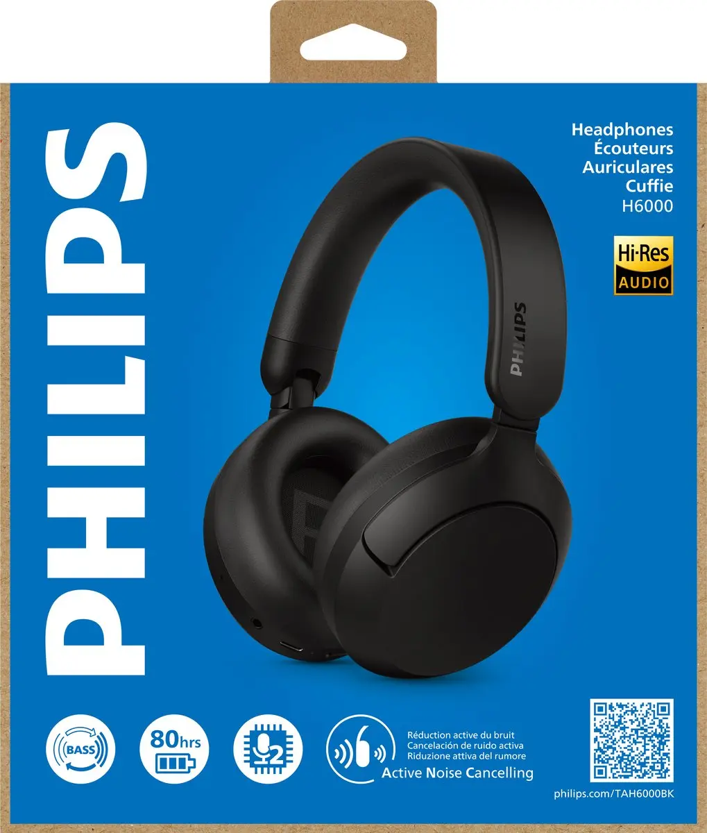 Philips TAH6000BK Over-Ear Hoofdtelefoon - 80u Afspeeltijd - Zwart - afbeelding 6 van 6