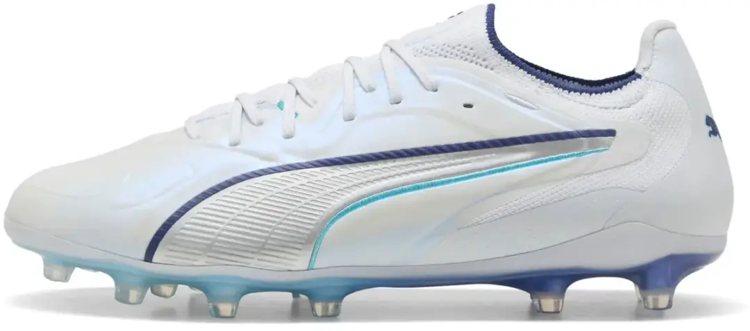 PUMA King 20 Ultimate Voetbalschoenen FG/AG - 44 - Silver Mist/Blue Jewel