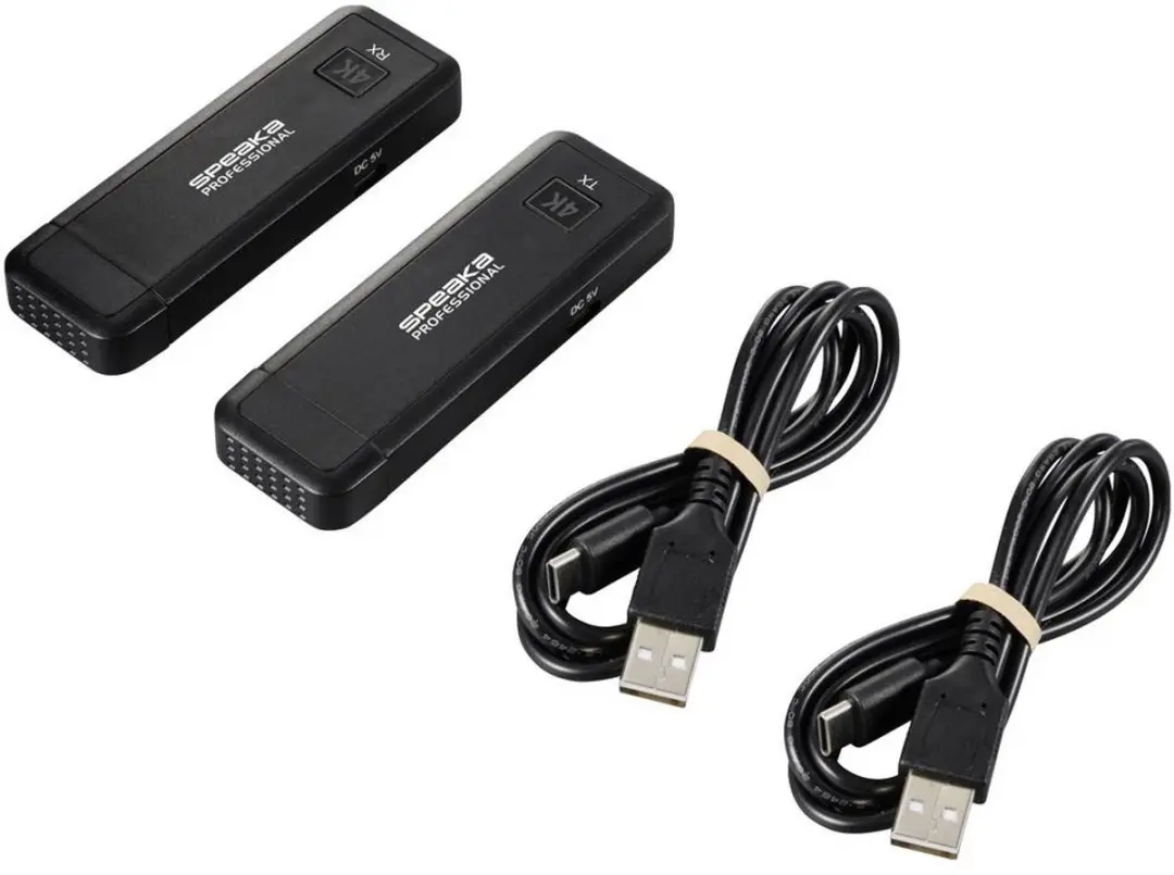SpeaKa Professional SP-TR-450 Draadloze HDMI-set 50m - 4K 3840x2160 - Zwart