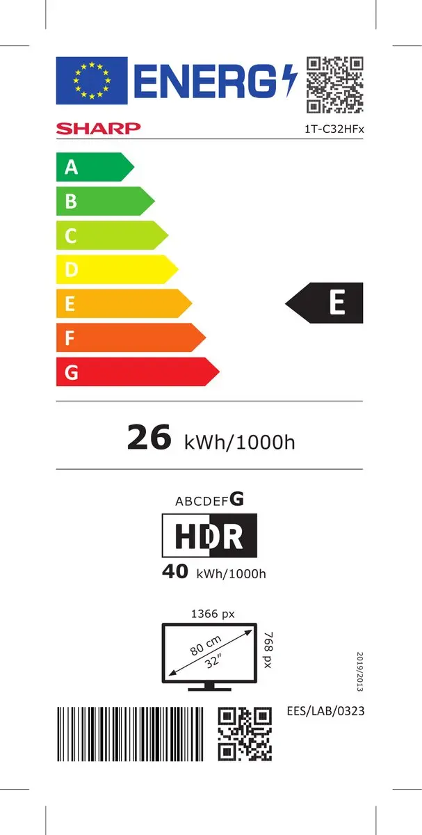 Sharp 32HF2265E Smart TV 32" HD LED - Zwart