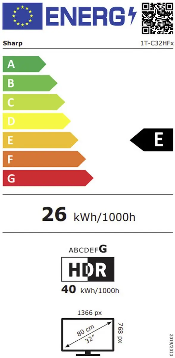 Sharp 32HF2265E Smart TV 32" HD LED - Zwart