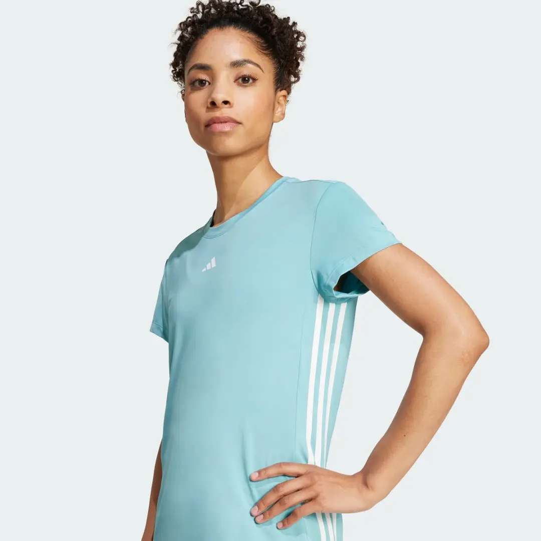 Adidas Performance Hyperglam Training T-shirt IX3251 - L - Turquoise - afbeelding 6 van 6