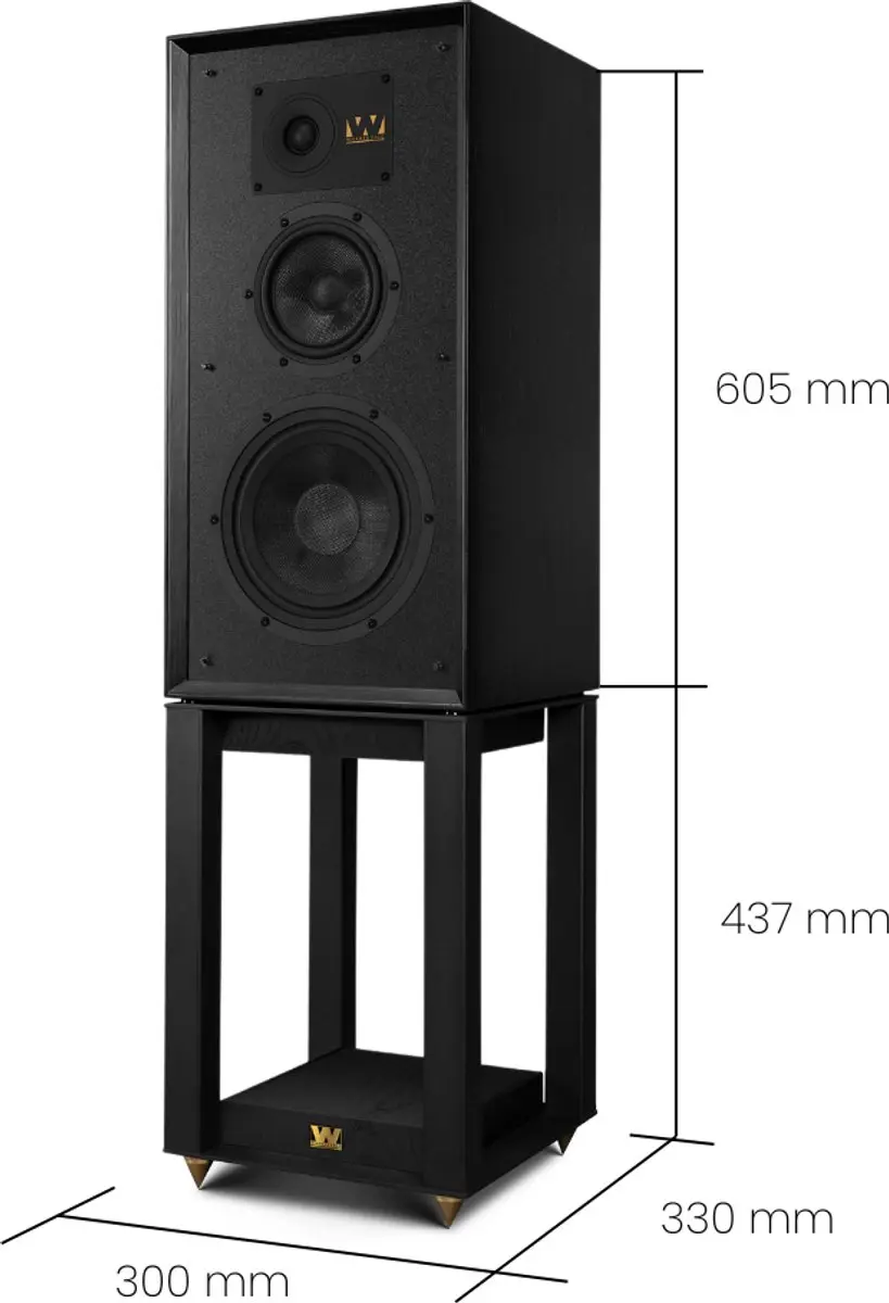 Wharfedale Super Linton Luidsprekers & Stands - 3-weg Kevlar - Zwart