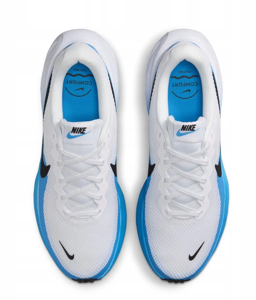 Nike Revolution 8 HJ9198-103 Hardloopschoenen - Maat 45 - Wit/Blauw