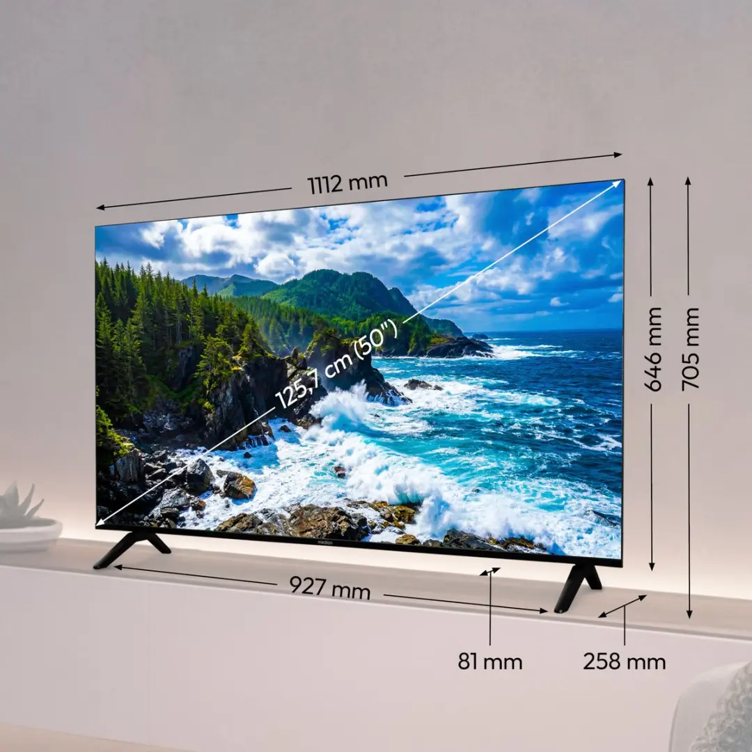 Medion 50" Ultra HD Smart TV MD850201 - HDR10 - 3x HDMI - Zwart
