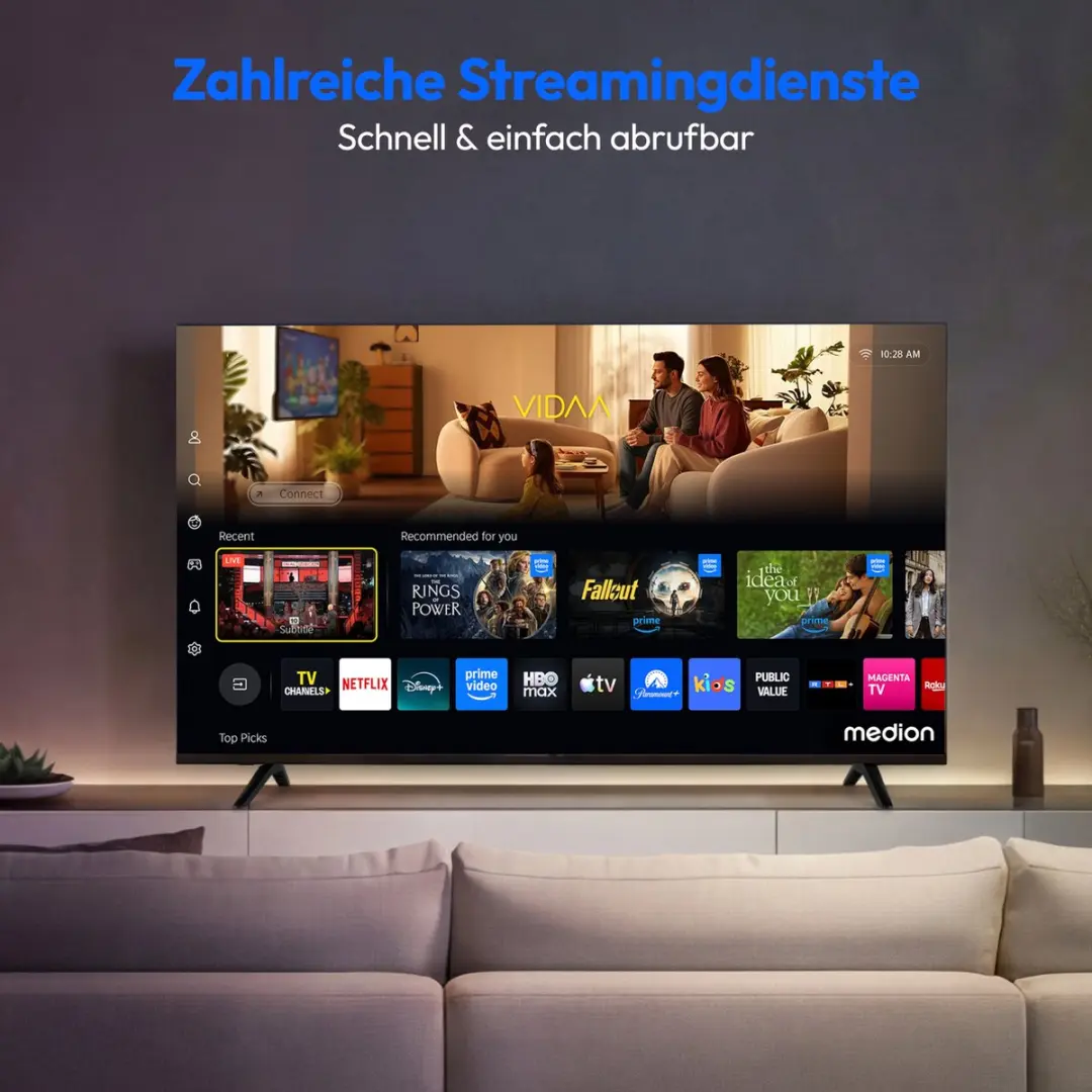 Medion 50" Ultra HD Smart TV MD850201 - HDR10 - 3x HDMI - Zwart - afbeelding 6 van 6