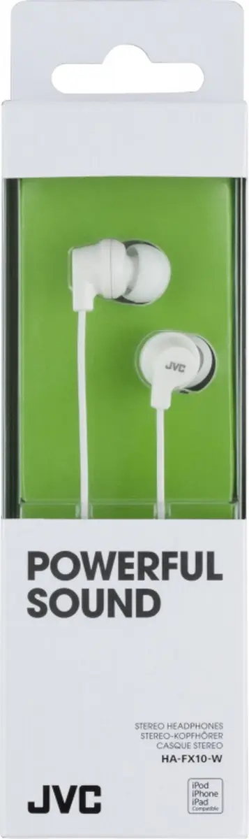 JVC HA-FX10 In-Ear Hoofdtelefoon - Wit