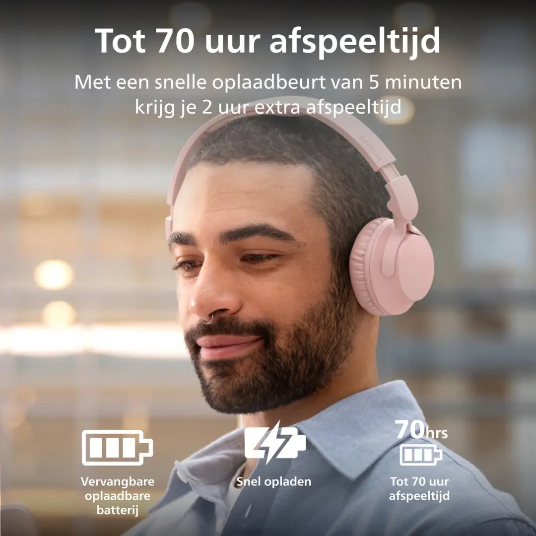 Philips Sound TAH4000 Draadloze On-Ear Hoofdtelefoon - Roze