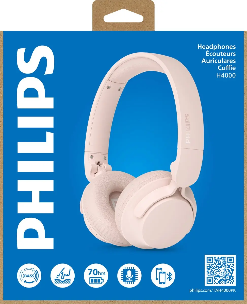 Philips Sound TAH4000 Draadloze On-Ear Hoofdtelefoon - Roze