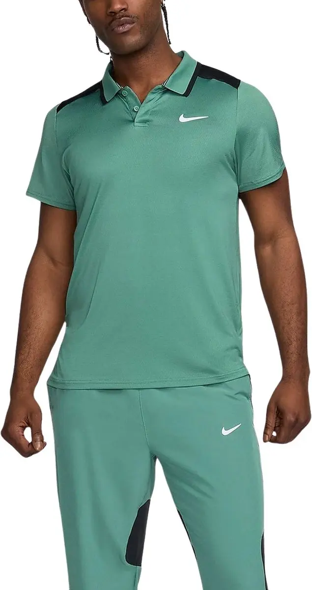 Nike Court Advantage Sportshirt - M Maat Groen/Zwart