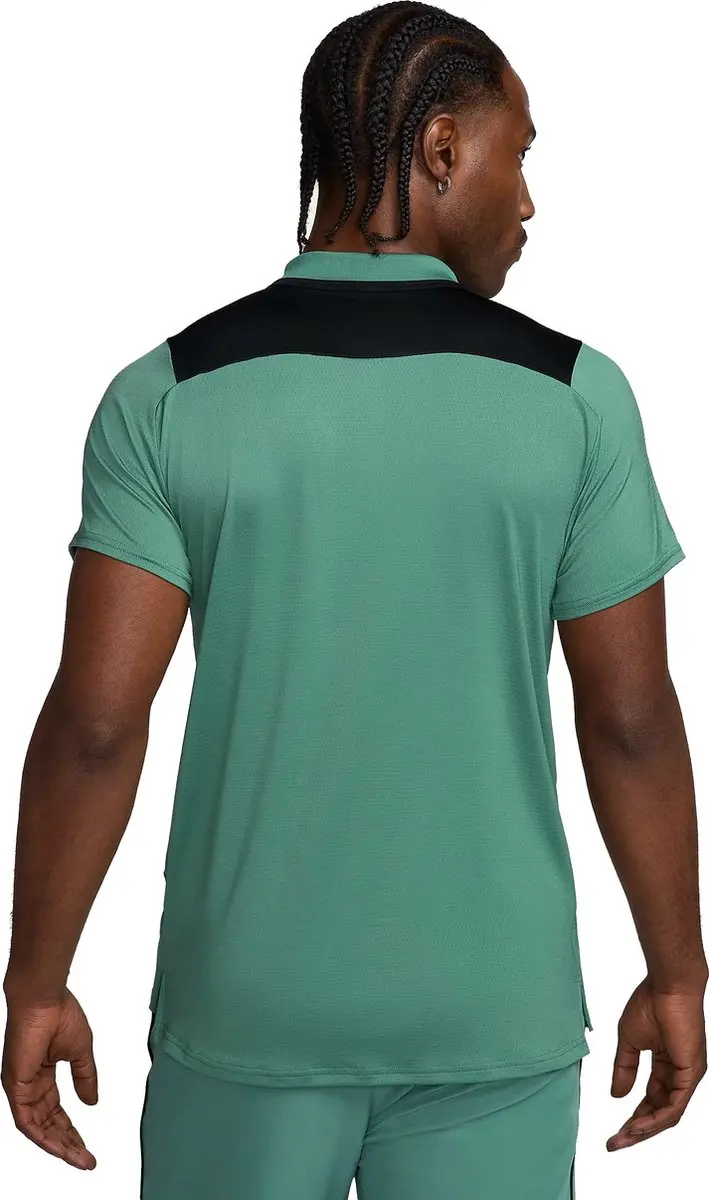 Nike Court Advantage Sportshirt - M Maat Groen/Zwart