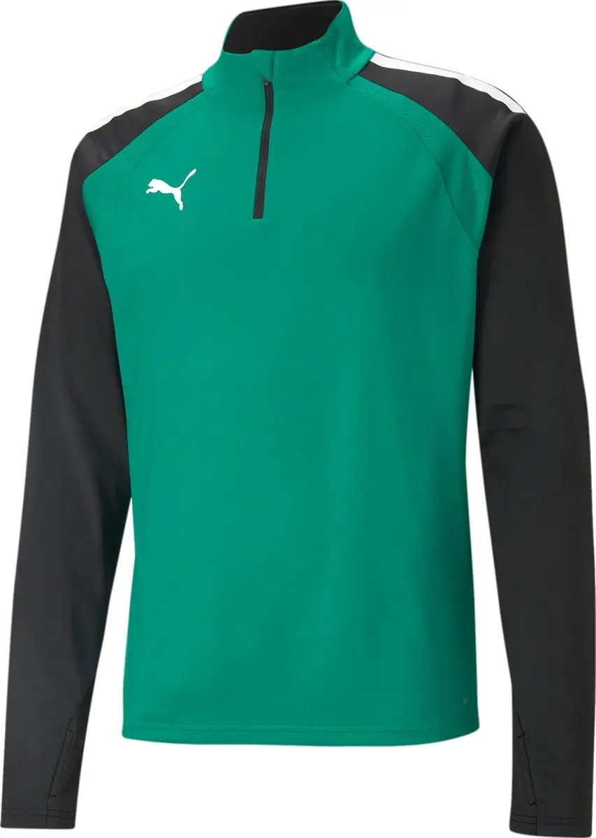 PUMA TeamLIGA 1/4 Zip Sporttrui L - Zwart/Groen