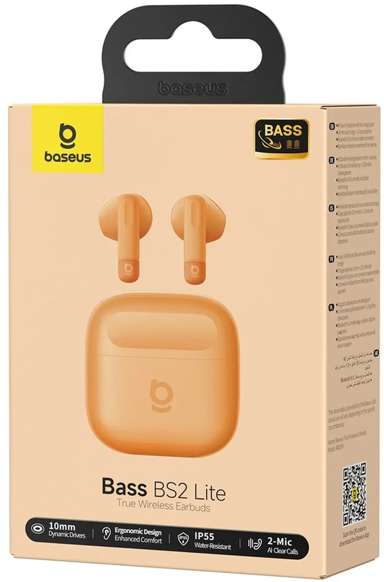 Baseus Bass BS2 Lite TWS A0010A Oordopjes - Oranje